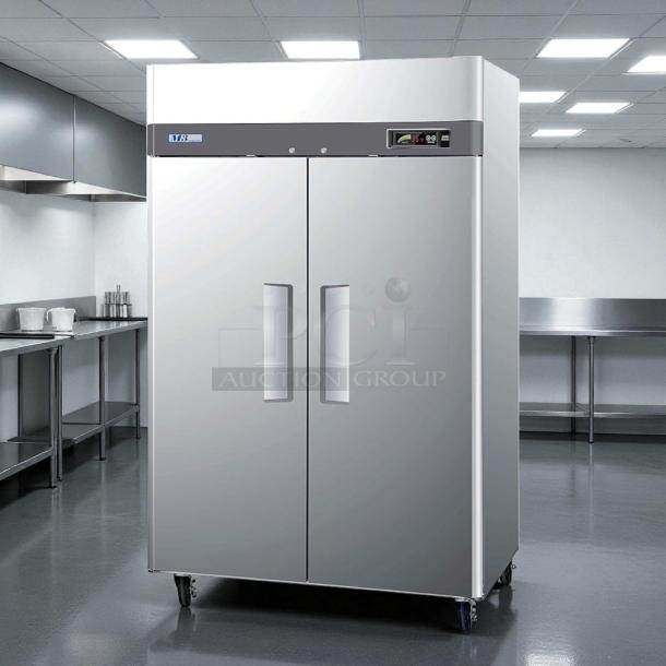 Turbo Air M3F47-2-N M3 Series solid door reach-in freezer, 2-section, excellent condition, tested and working.