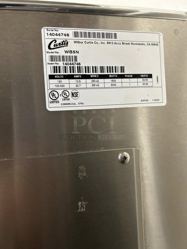 Curtis WB5N G3 5 Gallon Hot Water Dispenser, serial 14044746, in excellent condition. Tested, working, 120/220V.