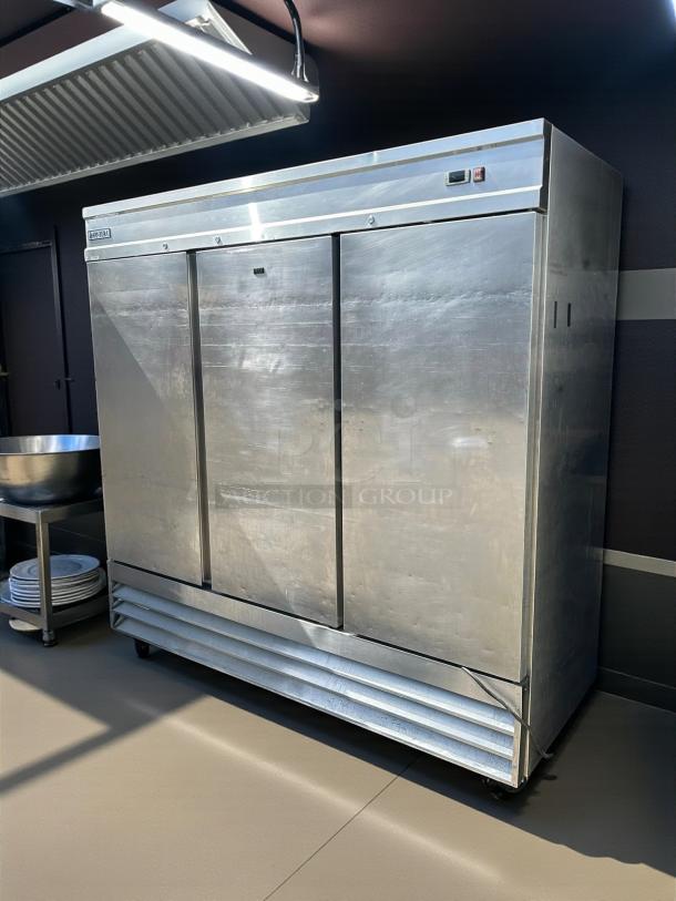 Kintera KBM3F bottom mount freezer, three doors, stainless steel, excellent condition, tested and working.