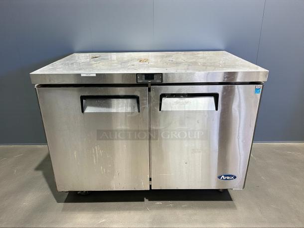 Atosa MGF8402GR 48" double door undercounter refrigerator in excellent condition, stainless steel, tested working.