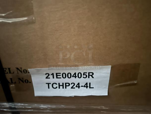 Brand new Lockwood CA72-RR12-6 storage display cabinet, full-height, in original packaging. Label reads "21E00405R TCHP24-4L."