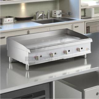 Cooking Performance Group GM-CPG-48-NL 48" gas griddle, prime condition, 120,000 BTU, fully tested, four control knobs.
