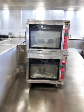 Hardt Inferno 4500 double stack rotisserie oven in outstanding condition, natural gas, fully tested, stainless steel.