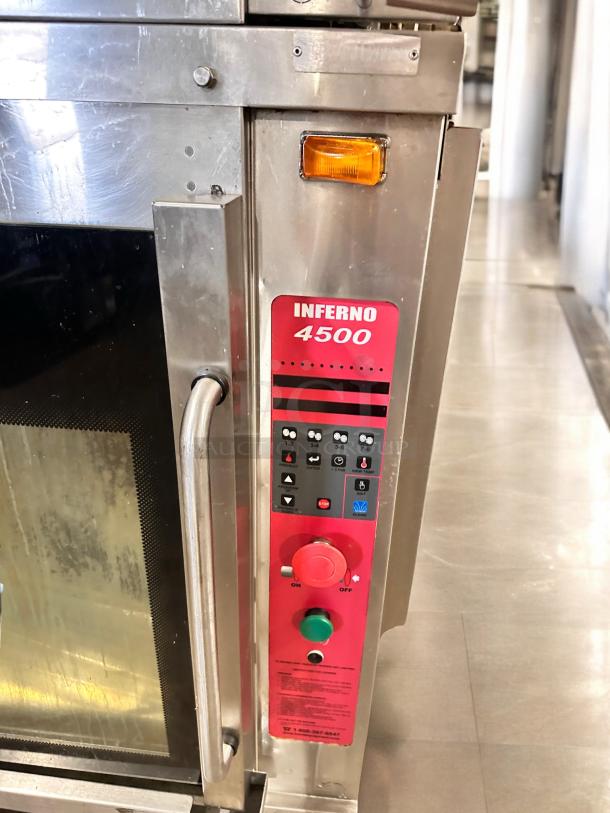 Hardt Inferno 4500 double stack rotisserie oven in outstanding condition. Features control panel, natural gas, fully tested.