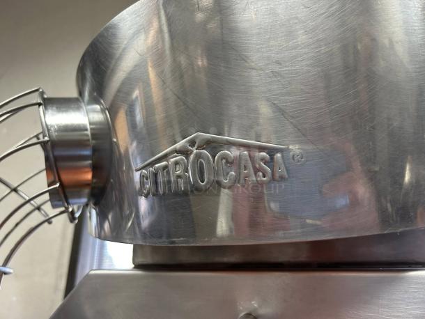 Citrocasa 8000SB-ATS citrus juicer in superb condition, stainless steel finish, 115V, logo detail shown.