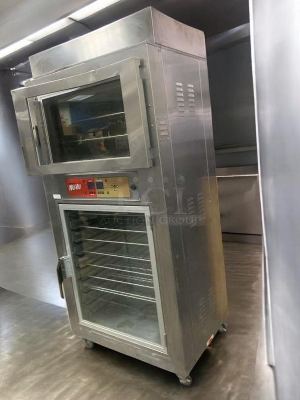 Nu-Vu SUB-123P Electric Oven/Proofer Combo, stainless steel, pristine condition, 208V, tested and working, visible controls.