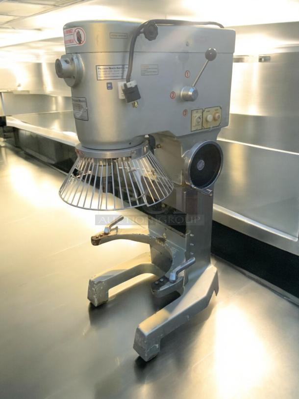 Prime Condition Precision Mixers HD-80, 80 Qt heavy-duty commercial mixer, 220V, fully tested, operational, visible safety labels.
