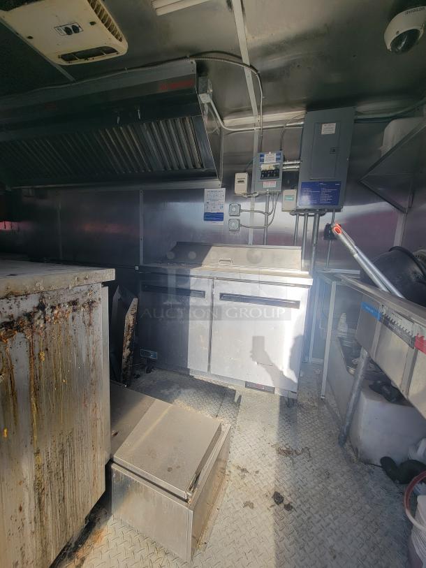 2020 Diamond 24' mobile kitchen trailer interior, featuring stainless steel appliances, commercial refrigeration, and safety systems.