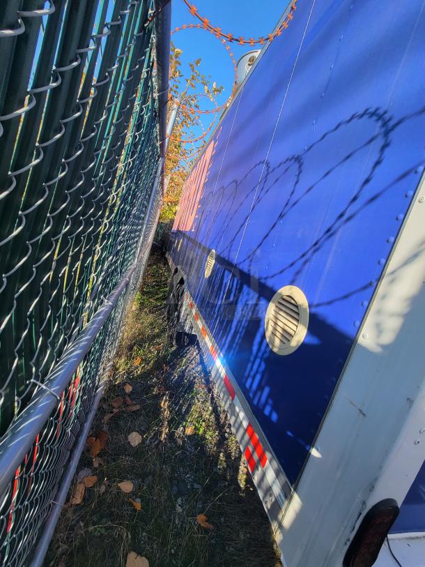 2021 24' Quality Trailer, blue exterior, fully equipped electric kitchen, excellent condition, commercial-grade.