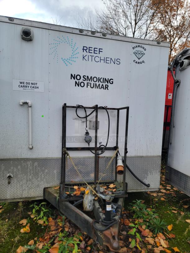 2019 Rock Solid Cargo 24' food trailer, former REEF Kitchens unit, with visible "No Smoking" and Diamond Cargo logos.