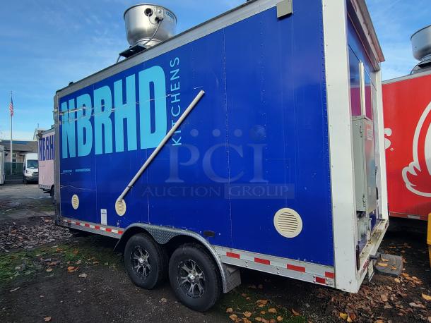 2021 Quality 16-Foot Kitchen Vessel, dual-axle, blue exterior, NBRHD branding, ready for high-volume catering, VIN: 1Z9Z1EH20MP475454.