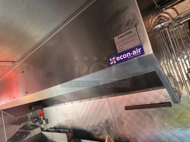 2021 Quality 16-Foot Kitchen Vessel interior view, featuring a stainless steel Econ-Air ventilation hood with caution label.