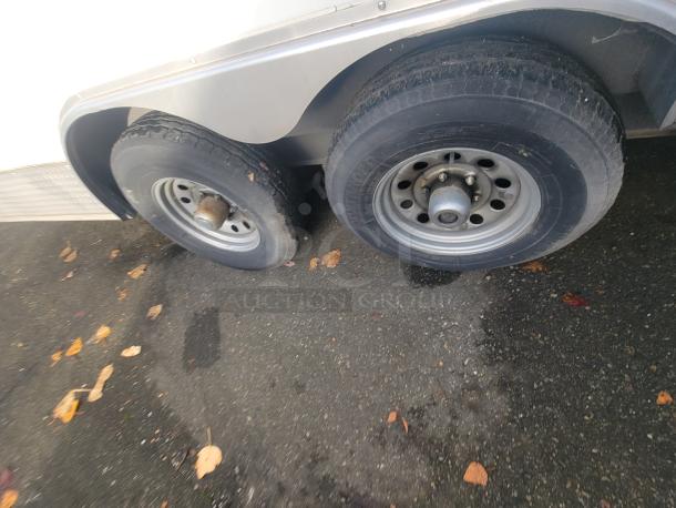 2019 24' Quality Concession Trailer tire with heavy-duty tandem axle, suitable for high-volume operation.