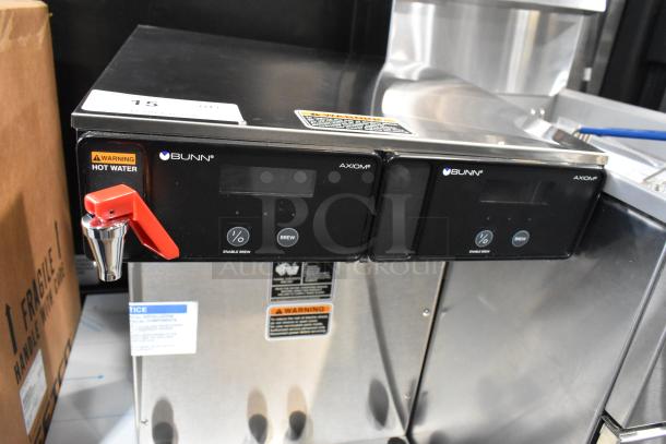 BRAND NEW Bunn Axiom Twin APS Stainless Steel Commercial Coffee Brewer with hot water dispenser, 120/240V, 1 Phase, scratch and dent.