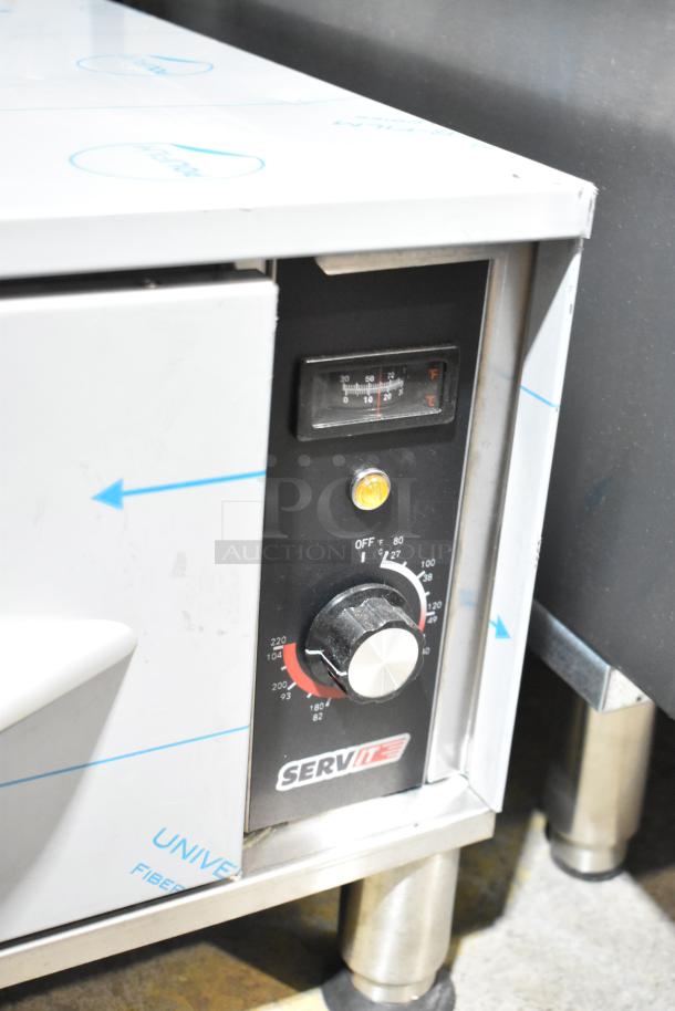 Brand new ServIt 423WDNFS1 stainless steel drawer warmer, 120V, 1 phase. Scratch and dent condition, freestanding.