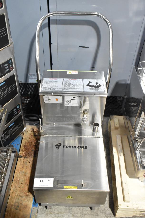BRAND NEW 2024 Fryclone 259OFM85 Stainless Steel 85 lb. Portable Fryer Oil Filter Machine with 2-Way Pump on Casters.