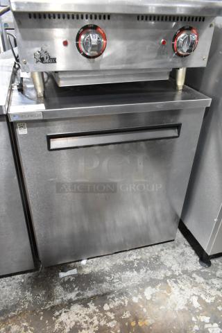 2019 Delfield 406P-STAR2 stainless steel undercounter cooler, single door, on commercial casters. 115V, 1 phase.