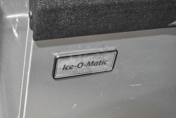 BRAND NEW 2025 Ice-O-Matic B55PSC commercial ice bin, stainless steel, visible scratches, model label displayed.