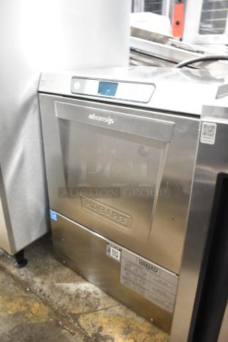 2023 Hobart LXER stainless steel commercial undercounter dishwasher, 120/208-240V, 1 Phase, model markings visible.