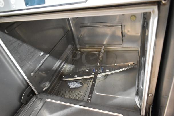 2023 Hobart LXER undercounter dishwasher, stainless steel, visible interior. 120/208-240V, 1 Phase, commercial use.