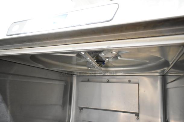 2023 Hobart LXER stainless steel undercounter dishwasher interior, model label visible, excellent condition.