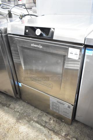 Hobart LXNR stainless steel undercounter dishwasher, 120/208-240V, 1 Phase, Advansys model, commercial-grade, good condition.
