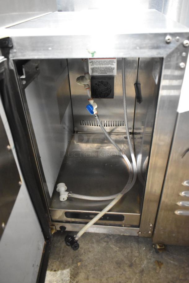 2023 Automatic Bar Controls JT-NITCOM-L Nitro Dispenser, stainless steel, 115V, tested and working, interior view with hoses.