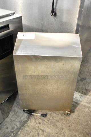 2022 Jun-Air 86R-3MN1-DSBHH stainless steel nitrogen generator on casters, 120V, 1 phase. Slight wear visible.