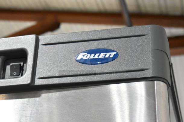 2024 Follett HMC1410WBT stainless steel commercial ice machine, featuring a Micro Chewblet nugget system on an Ice-O-Matic bin.