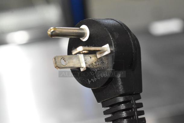 Close-up of power plug for 2024 Follett HMC1410WBT stainless steel ice machine, 208-230V, 1 phase.