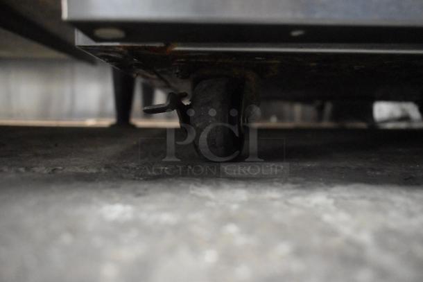 2019 Delfield stainless steel undercounter cooler on commercial casters. Features 115 volts, 1 phase. Good condition.