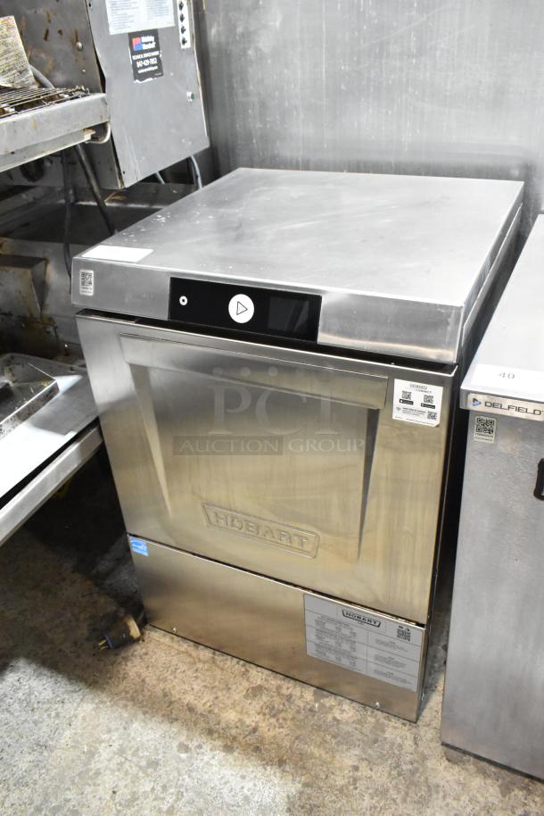 2024 Hobart LXNH stainless steel commercial undercounter dishwasher, 120/208-240V, 1 phase, excellent condition, branded markings.