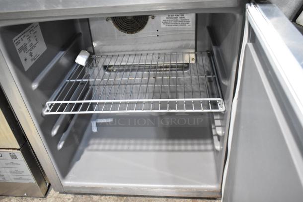 2019 Delfield 406P-STAR2 stainless steel undercounter cooler, single door, on casters, 115V, 1 phase, commercial use.