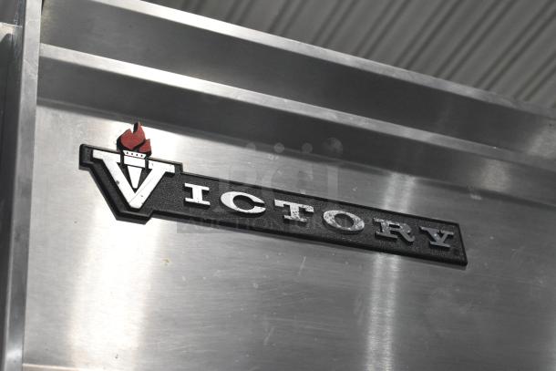 Victory FS-2D-S7-EW-HD stainless steel cooler, logo visible. Commercial-grade, on casters, 208/230V, 1 phase.