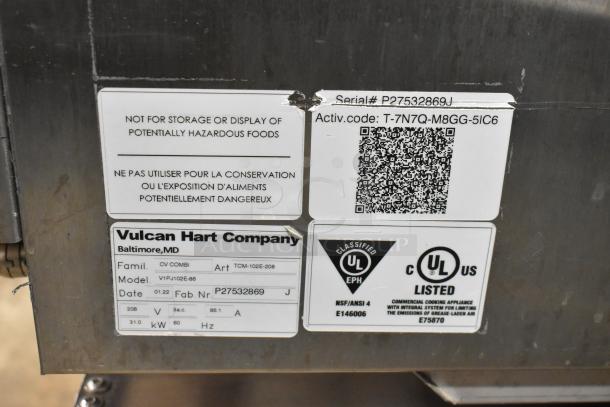 2022 Vulcan V1PJ102E-86 stainless steel electric combi convection oven, 208V. UL listed. Serial #P27532869J.