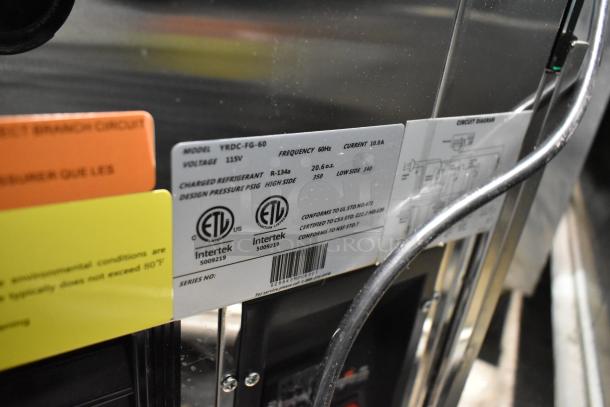 Yukon YRDC-FG-60 stainless steel deli display case, 115V, 1 phase. Features ETL certification, clear labeling.