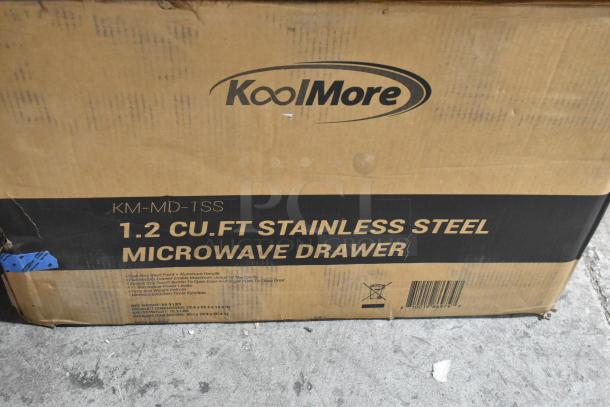 KoolMore KM-MD-1SS Stainless Steel Microwave Drawer, 1.2 Cu. Ft., wall-mounted, brand new, scratch and dent condition.