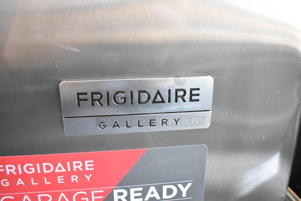 Frigidaire Gallery FGFRF699 stainless steel reach-in freezer, new with scratches. Tags: "Frigidaire Gallery," "Garage Ready."