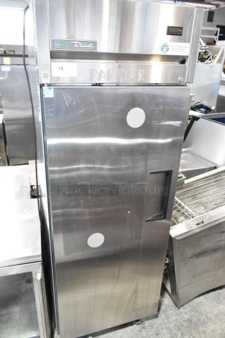 2019 True TG1R-1S-HC stainless steel commercial cooler with single door and poly coated racks. 115V, 1 phase.