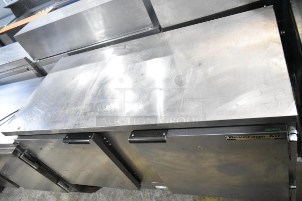 Beverage Air WTR60A stainless steel commercial 2-door undercounter cooler on casters. Features slight surface wear. 115V, 1 phase.