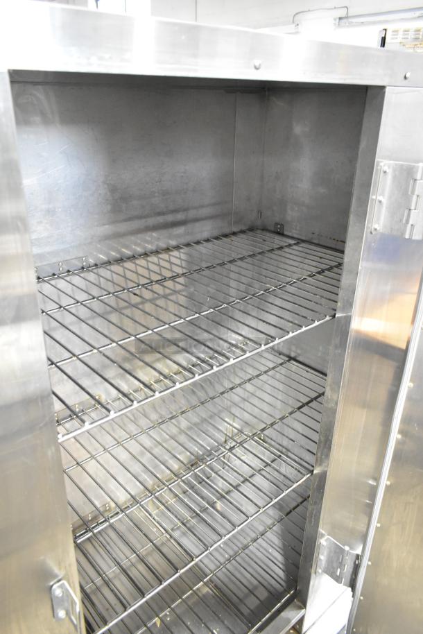 CresCor EB150 Stainless Steel Commercial Heated Holding Cabinet, 120V, 1 Phase, interior shelves shown, used condition.