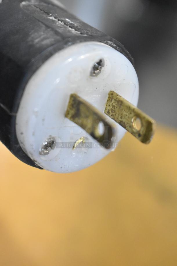 Plug of CresCor EB150 Stainless Steel Commercial Heated Holding Cabinet, 120 Volts, showing wear.