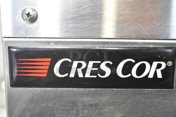CresCor EB150 stainless steel heated holding cabinet, features 120 volts, 1 phase power; CresCor logo visible.