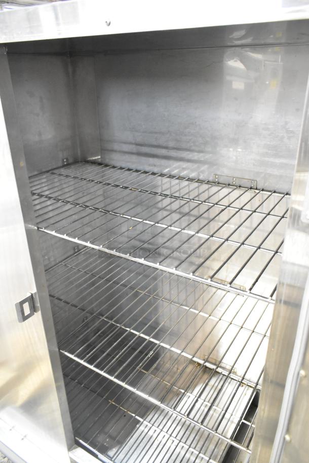 CresCor EB150 stainless steel heated holding cabinet with wire shelves, 120V, 1 phase, in used condition, no visible defects.
