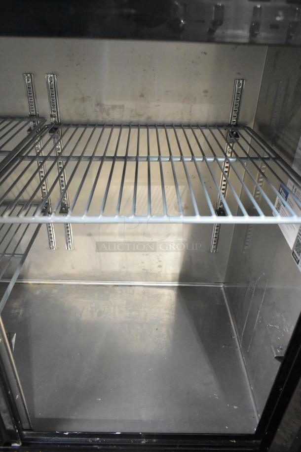 Avantco 178UBB72SHC three-door back bar cooler, metal interior, adjustable shelves, 115 volts, 1 phase, commercial use.