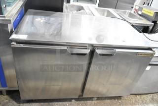 Beverage Air UCR48A stainless steel 2-door undercounter cooler, commercial model, 115 volts, 1 phase, used condition.