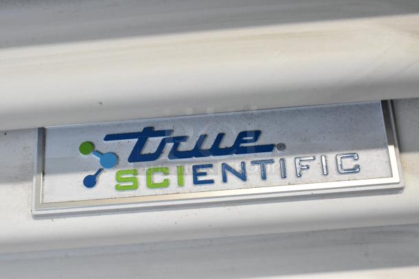 True Scientific label on a new 2025 True TSCI-600R-G-PH commercial cooler. Metal finish, poly coated racks. 115V, 1 phase.