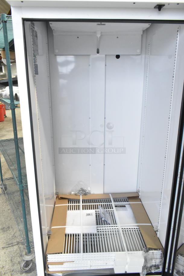 Brand new 2025 True TSCI-600R-G-PH single door cooler, metal construction, poly coated racks, 115V, scratch and dent condition.
