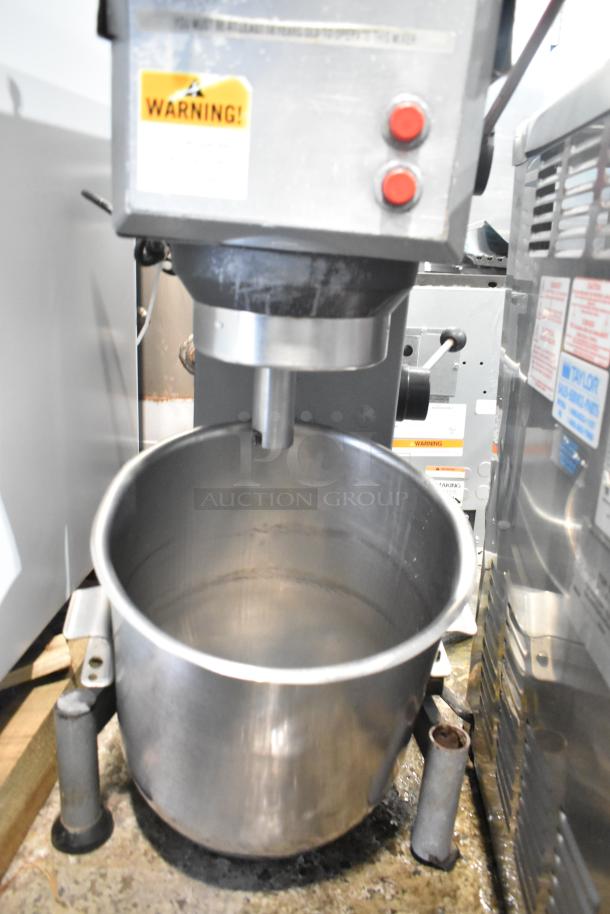 Varimixer W20 metal commercial 20-quart planetary dough mixer with metal mixing bowl, pastry attachment; 115V, 1-phase.