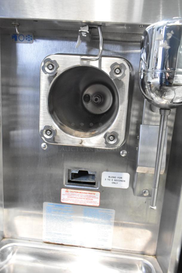 Taylor 340D-27 stainless steel frozen beverage machine with drink mixer attachment. Air-cooled, single flavor. 208-230V, 1 phase.